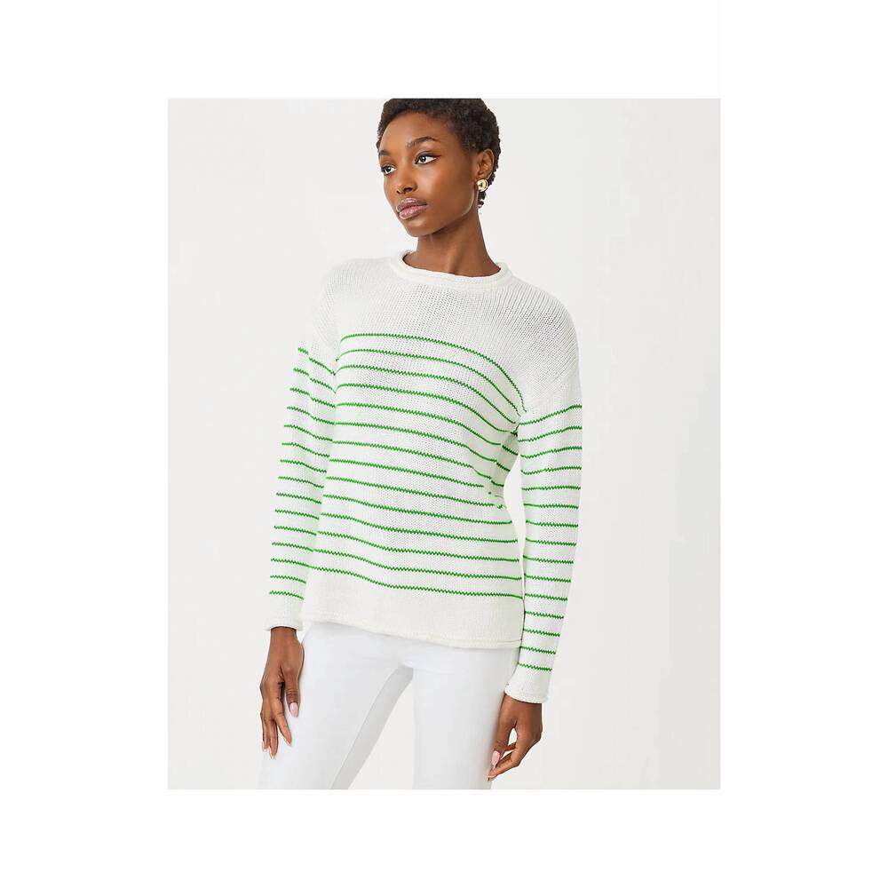 NEW LILLY PULITZER lotan crewneck sweater in putting green tidepool stripe
